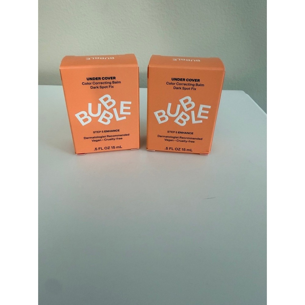Bubble Under Cover Color Correcting Balm .5oz Orange Dark Spot Fix NWT 2pk